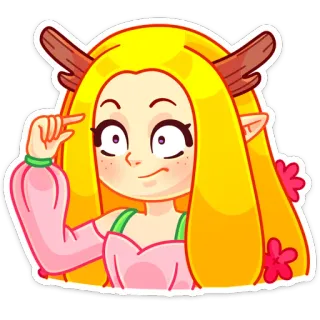 😒 Elfo, Hada, Dibujos animados, Mujer, Ilustración, Fantasía, Chica, Personaje telegram sticker