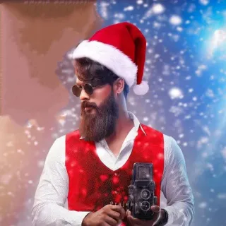😘 PRAJEESK navidad, santa claus, hombre, barba, festivo, fiesta whatsapp sticker