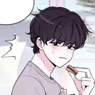 📹 만화, 캐릭터, 먹는, 간식, 웹툰 telegram sticker