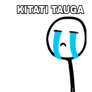 ☹ KITATI TAUGA chorando, triste, boneco palito, lágrimas, emoção whatsapp sticker