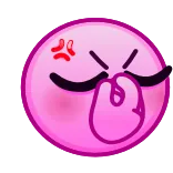 😤 emoji, pink, character, expression, cartoon, face telegram sticker