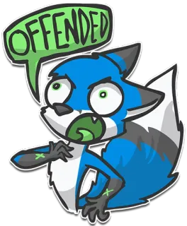😮 OFFENDED สุนัขจิ้งจอก, ขุ่นเคือง, สัตว์, การ์ตูน, การแสดงออก, รำคาญ, ตัวละคร whatsapp sticker
