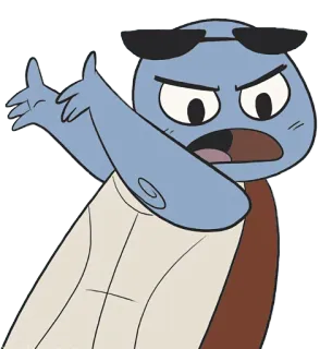 👆 Cartoon, Schildkröte, Stinkefinger, Beleidigung, Sonnenbrille whatsapp sticker