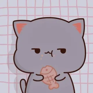 🌟 gato, pez, lindo, dibujo animado, pegatina, animal telegram sticker