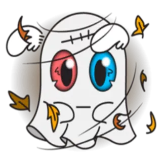 🍂 fantôme, automne, automne, mignon, autocollant telegram sticker