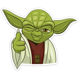 👍 Yoda Star Wars yoda, star wars, jedi, mestre, piscadela, polegar para cima telegram sticker