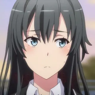 🫓 Yukino Yukinoshita My Teen Romantic Comedy SNAFU อนิเมะ, ผู้หญิง, เศร้า, น่ารัก, ผมยาว, Yukinoshita, Yukino whatsapp sticker