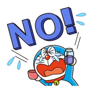 🚫 Doraemon NO! Cartoon, Anime, Weinend, Traurig, Katze, Roboter telegram sticker