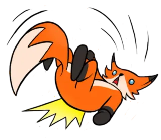 😫 renard, dessin animé, animal, mignon, joueur whatsapp sticker