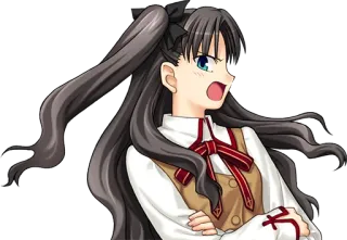 🤬 Rin Tohsaka Fate/stay night Anime, Personaje, Ilustración, Dibujo animado, Rin Tohsaka, Fate/Stay Night whatsapp sticker