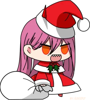 🎅 anime, cartoon, santa, christmas, chibi, cute telegram sticker