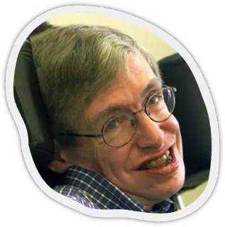 😁 Stephen Hawking Стивен Хокинг, учёный, физик, физик-теоретик, космолог telegram sticker