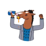 ☕️ BoJack Horseman лошадь, антропоморфный, алкоголь, мультфильм, выпивка telegram sticker