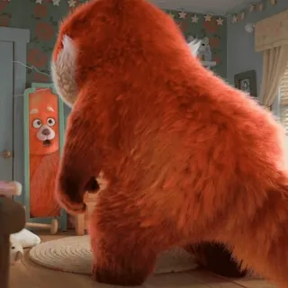 🍑 Mei Lee Turning Red Я краснею, Красная панда, Pixar, Disney, мультфильм, зеркало, мультик telegram sticker