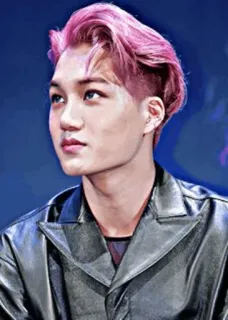 ➰ kpop, kai, exo, idol, singer, pink hair whatsapp sticker