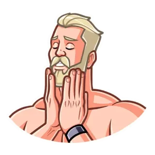 🤤 hombre, meme, musculoso, culturista, emocionado, contento telegram sticker