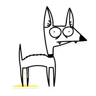 😱 cane, fare pipì, cartone animato, animale, urina whatsapp sticker