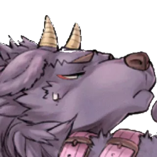 😔 Furry, Monster, Makhluk, Tanduk, Anime telegram sticker