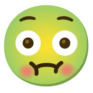 🤢 biểu tượng cảm xúc, khuôn mặt, xanh lá, hoạt hình telegram sticker