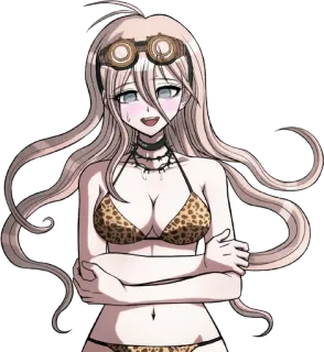 🔩 Miu Iruma Danganronpa V3: Killing Harmony anime, bikini, fanart, leopard print, miu iruma telegram sticker