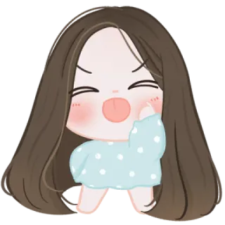 🧁 cartoon, girl, cute, middle finger, gesture, sticker telegram sticker