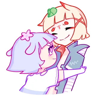 ❤️ Cartone animato, Personaggio, Abbraccio, Carino, Adesivo telegram sticker