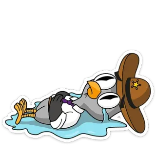 😭 Cartone animato, Uccello, Sceriffo, Triste, Piangente, Adesivo telegram sticker