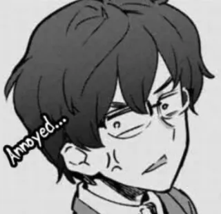😒 Annoyed... genervt, Anime, Gesichtsausdruck, frustriert, wütend telegram sticker