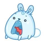 😨 卡通, 动物, 兔子, 可爱, 表情, 震惊 telegram sticker