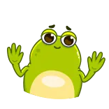 😘 rã, desenho animado, animal, fofo telegram sticker