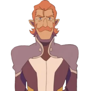 😑 Coran Voltron: Legendary Defender Coran, Voltron, animated character, mustache, orange hair, purple telegram sticker