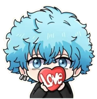 ❤️ LOVE Anime, Cartoni animati, Amore, Cuore, Carino, Chibi whatsapp sticker