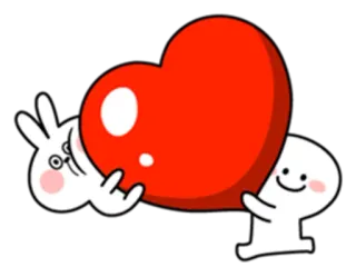 ❤ hart, liefde, schattig, konijn, cartoon, personage telegram sticker