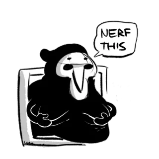 ☠ NERF THIS ミーム, 面白い, オーバーウォッチ, 弱体化, ゲーマー telegram sticker