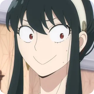 🙂 Yor Forger Spy x Family anime, yor forger, spy x family, cartoon, funny face telegram sticker