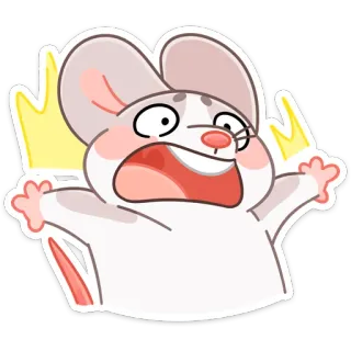 😳 mouse, cartoon, cute, animal, happy, shocked telegram sticker