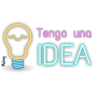 💡 Tengo una IDEA idea, lightbulb, Spanish, inspiration, neon, glowing whatsapp sticker