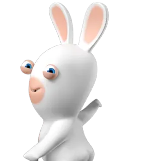 😏 Rabbid rabbit, cartoon, funny, white, character telegram sticker