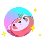 ๐ชฉ panda rosso, carino, animale, kawaii, scintillio, cartone animato telegram sticker