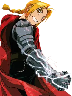 😏 Edward Elric Fullmetal Alchemist Anime, Manga, Fullmetal Alchemist, Edward Elric, Karakter, Automail, Petir telegram sticker