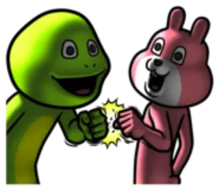 👊 Dibujos animados, Animal, Amistad, Acuerdo, Positivo, Alegre whatsapp sticker