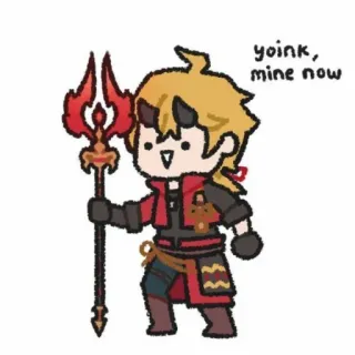 🐕 Thoma Genshin Impact yoink, mine now トーマ, 原神, ファンアート, ゲーム, キャラクター, 槍, アニメ telegram sticker