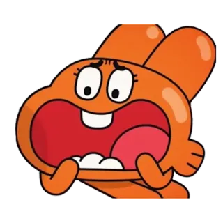 🙀 Darwin Watterson The Amazing World of Gumball Dibujo animado, Pez, Naranja, Asustado, Animado whatsapp sticker