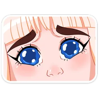 😍 Anime, Manga, Cartone animato, Occhi, Piangendo, Triste telegram sticker