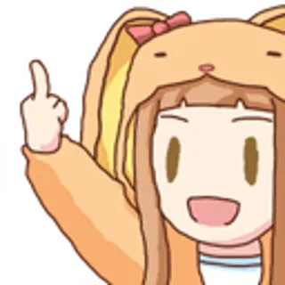 🖕 conejo, anime, dedo corazón, ofensivo, dibujo animado telegram sticker