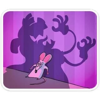 😰 Maus, Schatten, Monster, Cartoon, Angst, gruselig, Albtraum telegram sticker