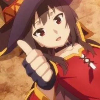 👍 Megumin Konosuba Anime, Personagem, Megumin, Konosuba, Polegar para cima telegram sticker