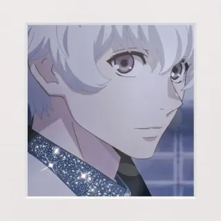 ✨ Anime, Manga, Capelli Bianchi, Personaggio, Ritratto, Illustrazione telegram sticker