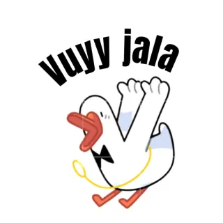 😨 Vuyy jala canard, dessin animé, drôle, fantaisiste, animal, mème whatsapp sticker