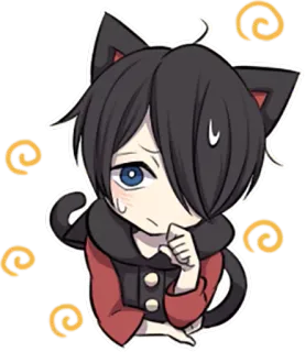 🤔 Anime, Katze, Kawaii, Süß, Cartoon, Sticker, Manga, Chibi telegram sticker